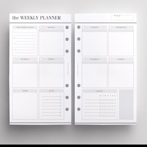 PRINTED WO2P Productivity Edition | Personal Size Weekly Planner Inserts | Week On Two Pages | LV MM Printed Inserts | Kikki K Medium Refill