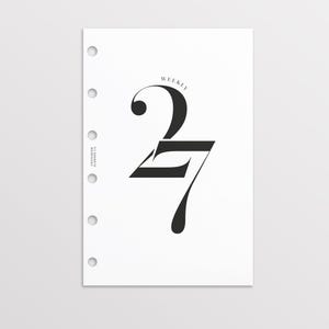 Weekoverzicht voor 2027, Inzetvellen voor de Filofax Pocket Planner 2027, Bedrukte inzetvellen met ringband, Inzetvellen voor de LV PM Agenda, Agenda en Kalender 2027