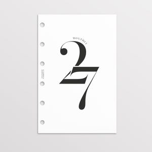 Recharges mensuelles pour agenda de poche 2027, Recharges pour agenda de poche 2027, Recharges imprimées pour agenda de poche Filofax 2027, Recharges pour agenda LV PM 2027