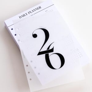 2026 Daily Planner Inserts A5 | Printed Dated Day Per Page Planner Refill, 386 Pages, Dated Inserts for LV GM Agenda and Filofax