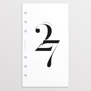 2027 Monthly Personal Planner Inserts Printed, Personal Size Monthly Inserts, Dated Filofax Personal Inserts Monthly 2027