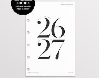 Insertos mensuales de bolsillo separables 2026-2027 / Recambios para la agenda pequeña Louis Vuitton o la agenda LV 'PM', insertos para la agenda de bolsillo Filofax