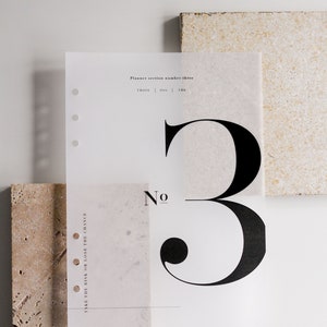 Minimal Section Planner Dashboards | 6 Vellum A5 Planner Inserts for Filofax or Louis Vuitton Agenda | Minimal A5, Personal or Pocket Size
