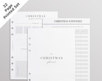 BEDRUCKTE A5 Weihnachts-Einlagen für Filofax, LV GM Agenda und Kikki K Large | Urlaubs Planer Seiten Kit, Budget, Geschenkliste & Mehr