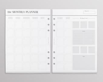 2024 MO2P MONTHLY Planner Insert, MAY PAPER CO., Minimal Planner Refill