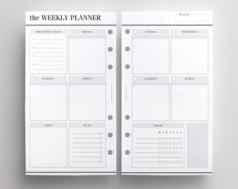 PRINTED WO2P Productivity Edition | Personal Size Weekly Planner Inserts | Week On Two Pages | LV MM Printed Inserts | Kikki K Medium Refill