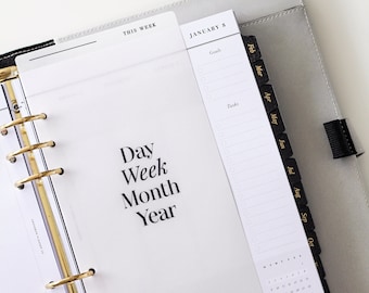 Vellum Planner Page Marker |  'This Week' Planner Bookmark for A5 and Personal Filofax and LV Agenda | Minimal Vellum Divider