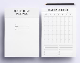 Student Planner Printable, College Planner Printable, University and School, Homework Organiser | 28 Student Pages, Undated, A4, A5 & Letter