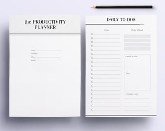 ULTIMATE Productivity, To Do List Work Printable Planner Pack, 21 A4, A5 and Half Size Organizer Pages: Day Planner, Project Planner