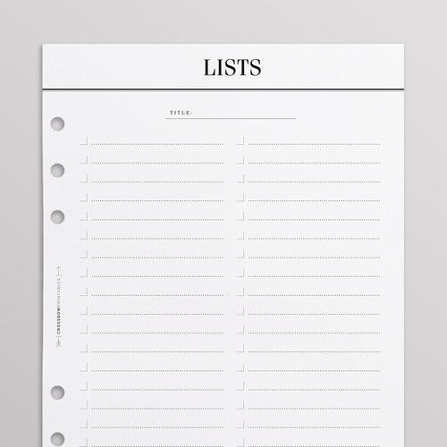 PRINTED to Do List Planner Refills A5 Kikki K Inserts Large Etsy