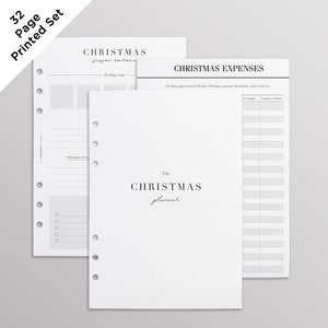 PRINTED A5 Christmas Planner Inserts for Filofax, LV GM Agenda and Kikki K Large | Holiday Planner Pages Kit, Budget, Gift List & More