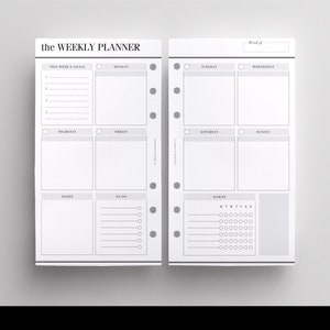 PRINTED WO2P Productivity Edition | Personal Size Weekly Planner Inserts | Week On Two Pages | LV MM Printed Inserts | Kikki K Medium Refill