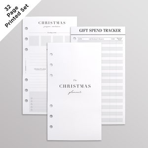 PRINTED Christmas Planner Inserts, Personal Size 32-Page Holiday Planner Pages Set, Christmas Menu Planner for LV MM & Personal Filofax