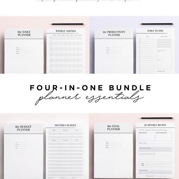 ULTIMATE Planner Inserts Bundle: Planner Essentials Kit, To Do List, 78 Printable Planner Pages | Kikki K, Filofax, LV Agenda, Daily Planner