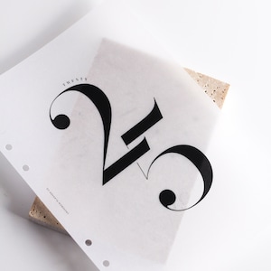 Planificateur 2025, tableau de bord vélin pour A5, format personnel ou de poche, accessoires pour agenda minimalistes, parfait pour l'agenda Louis Vuitton ou Filofax