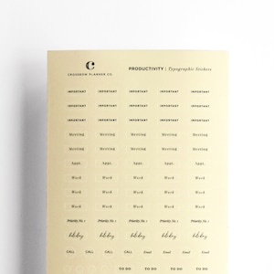 Zestaw przezroczystych naklejek typograficznych | Przezroczyste naklejki do planera | Naklejki z minimalistycznymi kropkami | Funkcjonalny mini arkusz naklejek do zwiększania produktywności i pracy