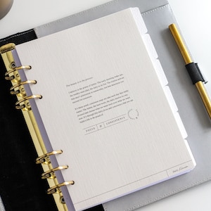 Juego de tableros de planificación en capas 'Focus & Consistency' / Insertos de planificador minimalistas de tamaño A5 o personal / Tarjeta texturizada con 3 tableros de vitela