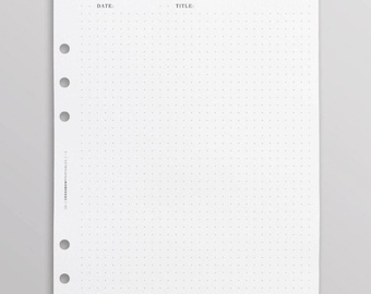 PRINTED Dot Grid Minimal Planner Pages A5 | Project Planner | Sketches | Filofax A5 Inserts | Kikki K Large Inserts