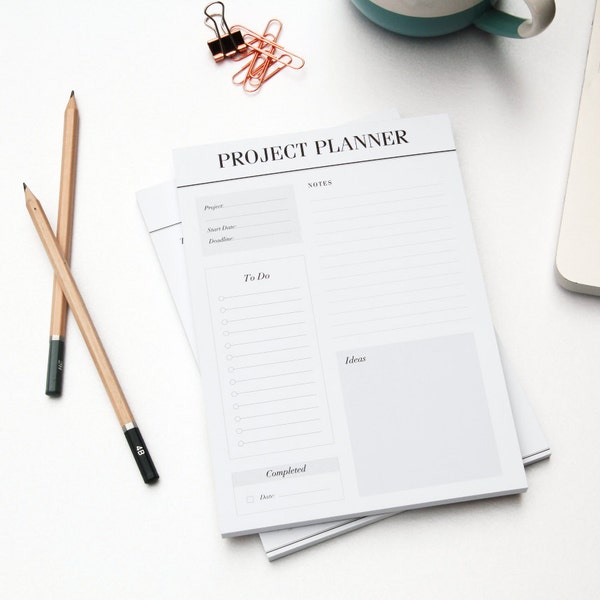 Project Planner Notepad / Productivity Planner / College Student Gift / A5 Printed Planner Inserts / Desk Pad / To Do List Notepad