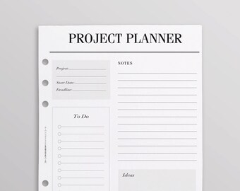printed dot grid minimal planner pages a5 project planner etsy