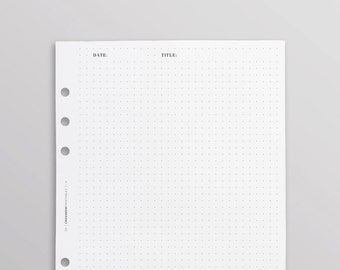PRINTED Dot Grid Minimal Planner Pages A5 | Project Planner | Sketches | Filofax A5 Inserts | Kikki K Large Inserts