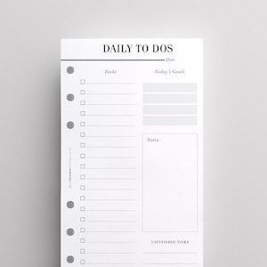 PRINTED To Do List Planner Refills Personal Size Printed Kikki K Medium Inserts, Printed Louis Vuitton MM Inserts, Daily, Day On One Page image 1