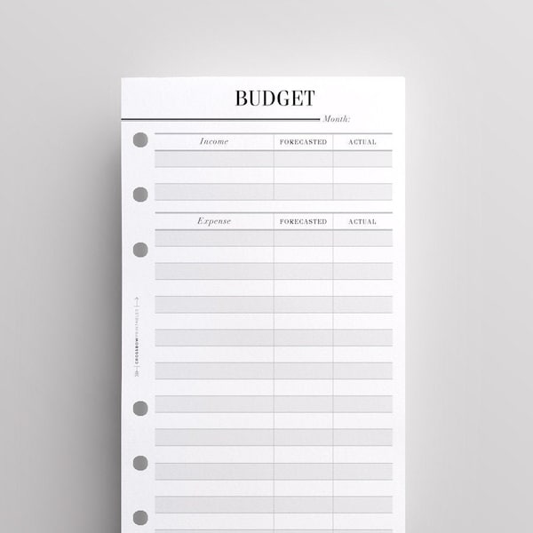 PRINTED Personal Size Budget Planner Inserts | Monthly Budget, Finance Planner, Printed Personal Inserts, Filofax Personal, Kikki K Medium