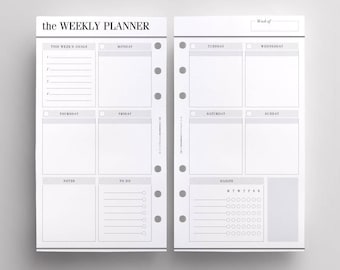 PRINTED WO2P Productivity Edition | Personal Size Weekly Planner Inserts | Week On Two Pages | LV MM Printed Inserts | Kikki K Medium Refill