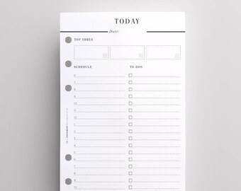 PRINTED Day On One Page Personal Planner, DO1P, Personal Daily Planner Inserts, Personal Filofax Inserts, Personal Day Per Page, Minimal