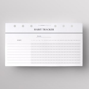 PRINTED Monthly Habit Tracker Personal Size | Printed Personal Planner Inserts | Habit Checklist for Filofax Personal | Productivity planner