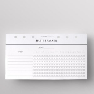 PRINTED Monthly Habit Tracker Personal Size | Printed Personal Planner Inserts | Habit Checklist for Filofax Personal | Productivity planner