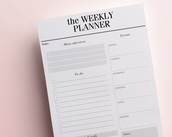 family planner printable family organizer weekly schedule etsy