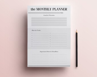 monthly to do list etsy