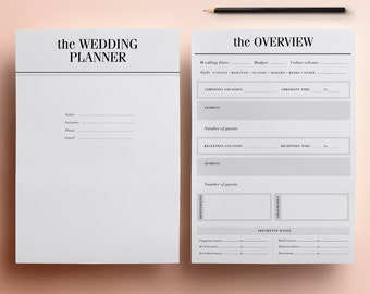 ultimate printable wedding planner organizer half size etsy