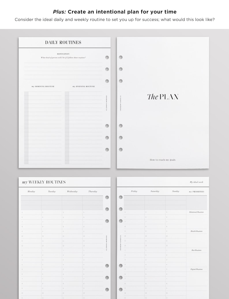 PRINTED Goal Planner Inserts Bundle - 12 Month Goal Setting Workbook | A5 Yearly Goals, Breakdowns and Monthly Goal Trackers | 64 Pages image 8