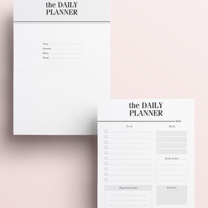 ULTIMATE Daily Planner Bundle, Printable Planner Inserts Kit: 20 Minimal Planner Essentials, Daily Planner, Weekly Agenda, To Do List, A5 image 2