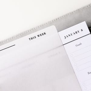 Segnapagina per planner in pergamena / Segnalibro per planner "Questa settimana" per A5 e Filofax personale e agenda LV / Divisore minimale in pergamena immagine 4