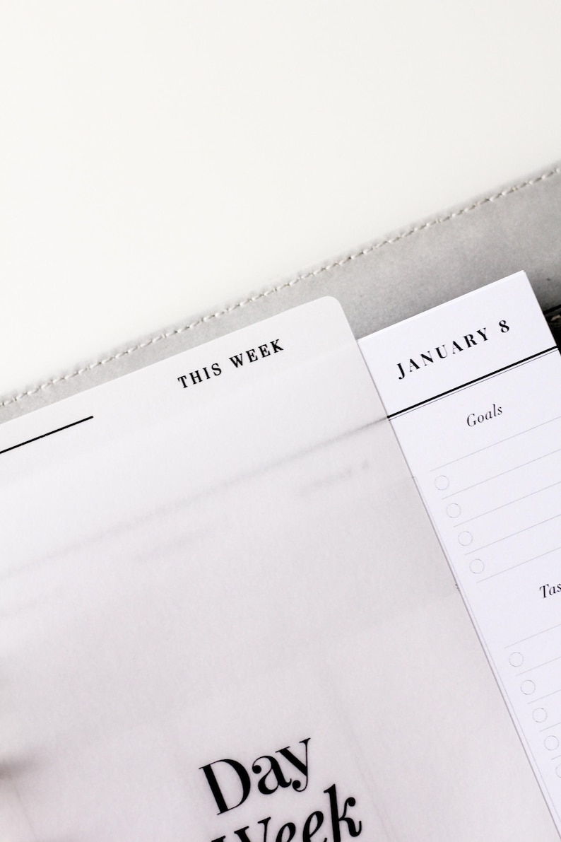 Segnapagina per planner in pergamena / Segnalibro per planner "Questa settimana" per A5 e Filofax personale e agenda LV / Divisore minimale in pergamena immagine 4
