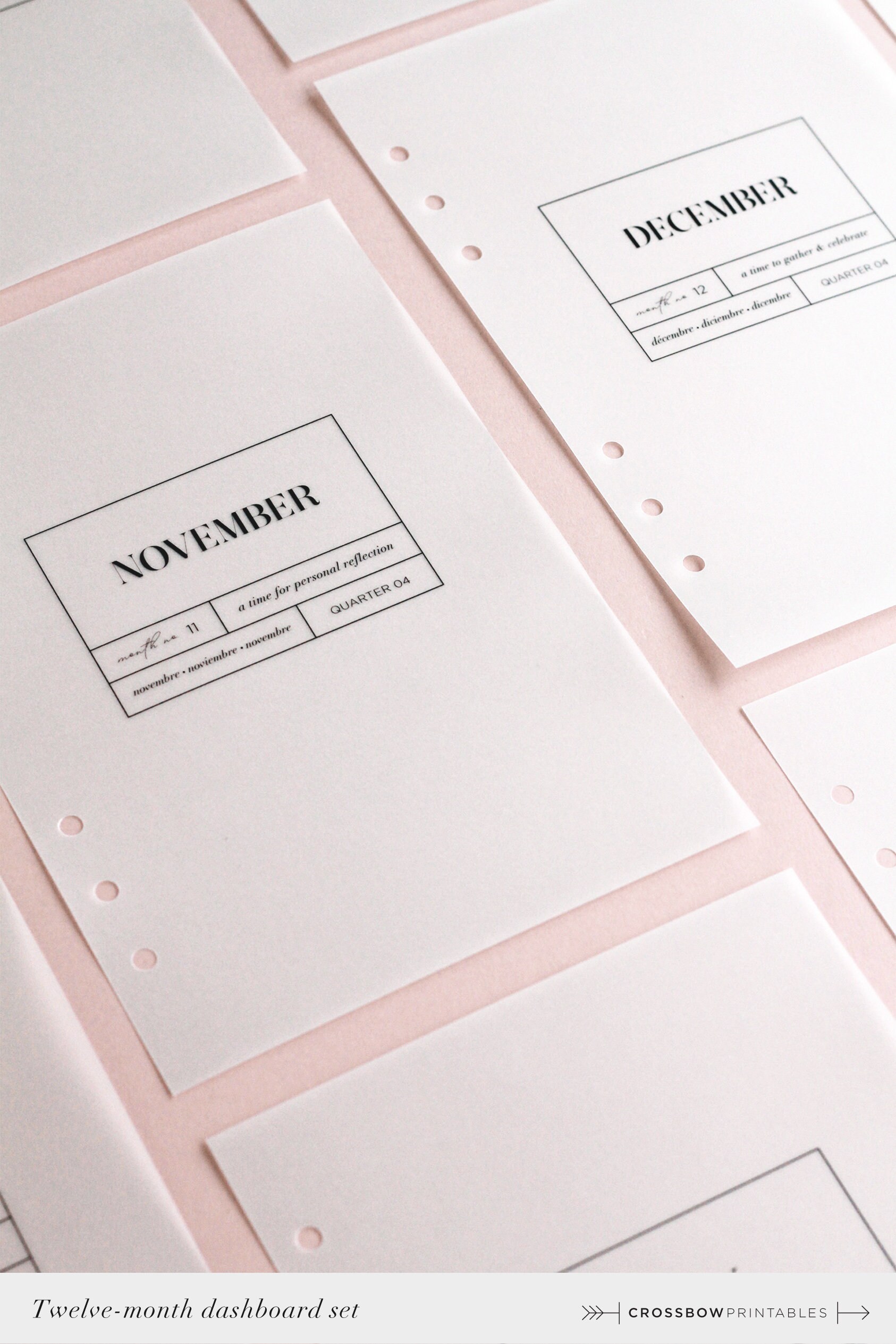 Customized 12 Month Planner Dashboard Tab Dividers and personalized