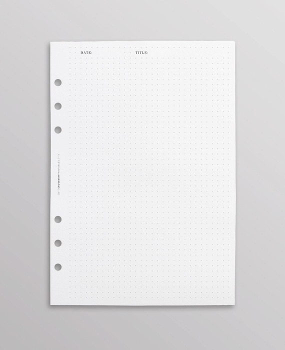PRINTED Dot Grid Minimal Planner Pages A5 | Project Planner | Sketches | Filofax A5 Inserts | Kikki K Large Inserts