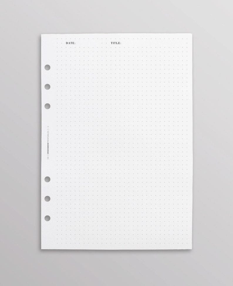 A5 Dot Grid Planner Pages | Projekt, anteckningar, skissinlägg (för Filofax, LV Large Agenda) bild 1