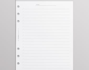 May include: A white paper planner insert with the word LISTS printed at the top. It features a horizontal line for a title, a series of dotted lines for writing, and six circular punch holes along the left side with the text CROSSBOW PRINTABLES.