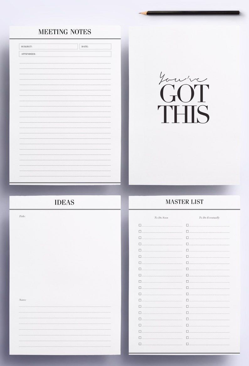 ULTIMATE Productivity, To Do List Work Printable Planner Pack, 21 A4, A5 and Half Size Organizer Pages: Day Planner, Project Planner zdjęcie 5