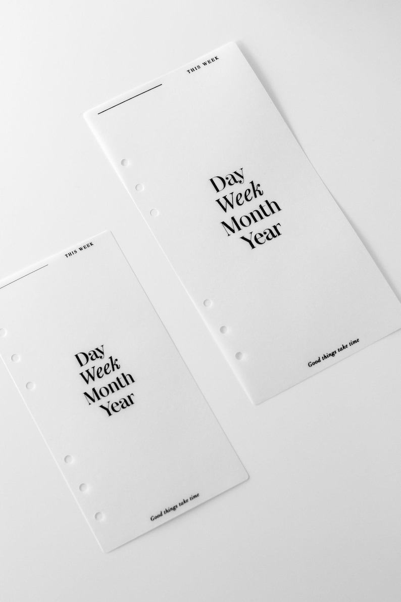 Segnapagina per planner in pergamena / Segnalibro per planner "Questa settimana" per A5 e Filofax personale e agenda LV / Divisore minimale in pergamena immagine 2