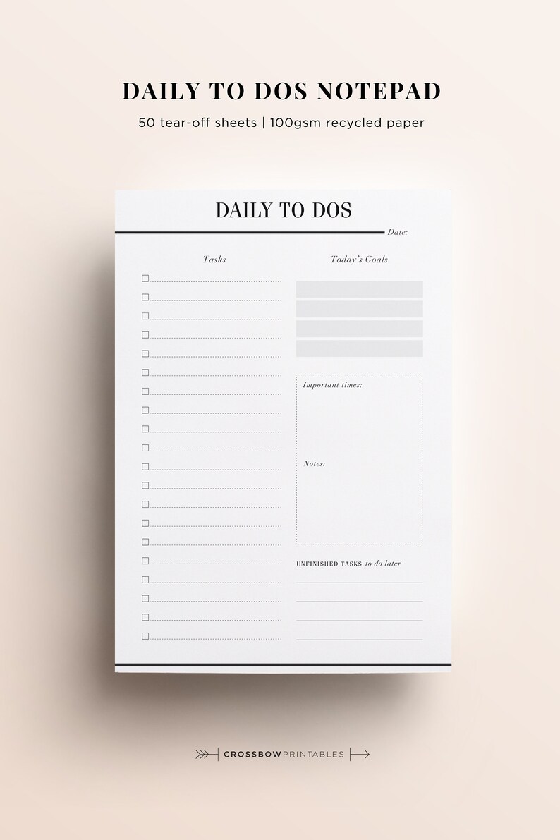 To Do List Notepad / Daily Planner Desk Pad / A5 Desk Planner Etsy