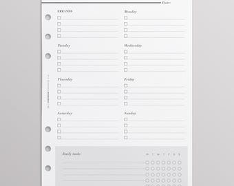 PRINTED Weekly Cleaning Schedule | Cleaning Checklist | Cleaning Planner Pages |  Chore Chart Inserts | A5 Planner Inserts Printed