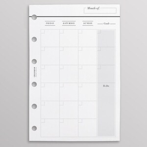 PRINTED MO2P Productivity Edition | Printed Pocket Size Monthly Inserts | Pocket Month On Two Pages | Printed Pocket Size Planners LV PM image 4
