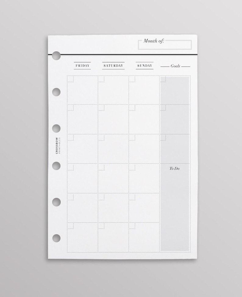 PRINTED MO2P Productivity Edition | Printed Pocket Size Monthly Inserts | Pocket Month On Two Pages | Printed Pocket Size Planners LV PM image 4