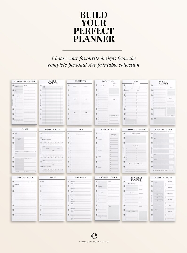 PRINTABLE PERSONAL Password Keeper Personal Size, Password Log / Tracker, Printable Kikki K Medium Inserts, Printable Personal Planner Pages image 4