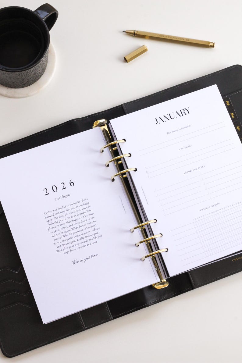 2026 gedruckte A5 Planer Einlagen | Wählen Sie Ihren Start Monat | Jahresplaner Einlagen, 2026 Filofax Einlagen Refill, datierte Einlagen LV GM Agenda Bild 4